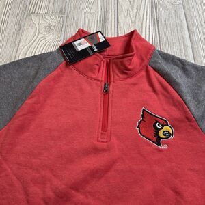 Louisville Cardinals 1/4 Zip Fleece Pullover Men’s M Logo Captivating NWT